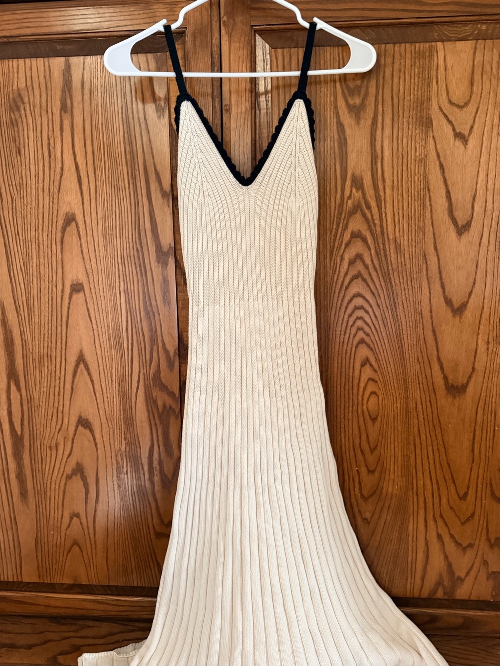 Freshman Cream Maxi Dress with Black Trim